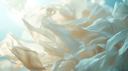 Thin paper fluttering in the breeze