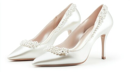 Fototapeta premium Pearl Bridal Heels, Studio Shot