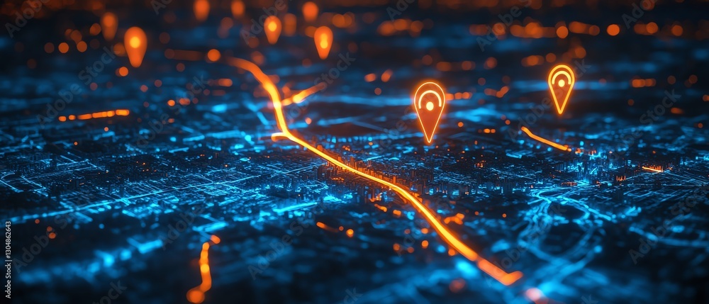Poster futuristic gps navigation system