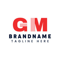 gm logo red lines lettermark monogram abstract dynamic identity brand