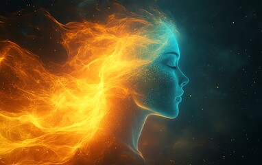 Human silhouette bathed in glowing energy