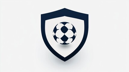Obraz premium Football shield emblem graphic design, background for sports theme, possible for logo or social media