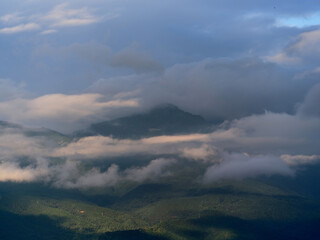 clouds in the mountains