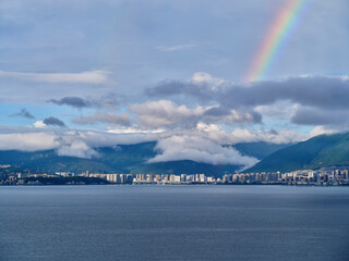 rainbow over the river