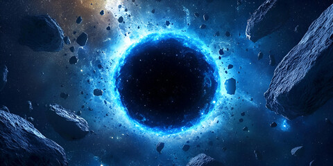 Mysterious Black Hole Surrounded by Asteroids in Deep Space