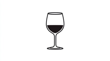 Empty Wine Glass, Simple Illustration
