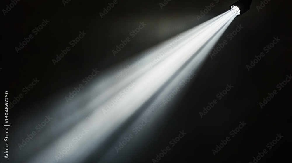 Aufkleber abstract spotlight effect with a sharp, defined beam of light shining in the darkness, casting deep 