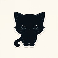 Mystic Kitty: a simple illustration of a black cat with big eyes. 