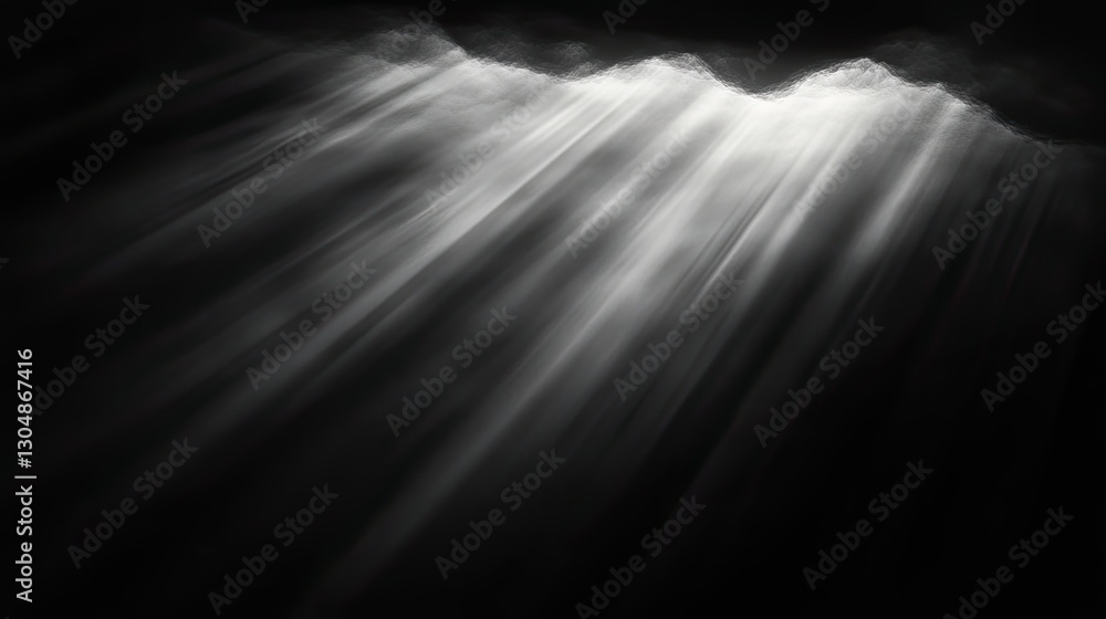 Poster abstract spotlight effect with a sharp, defined beam of light shining in the darkness, casting deep 
