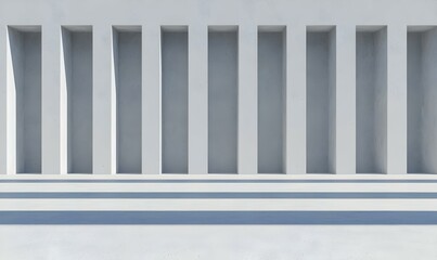 Obraz premium Minimalist Modern Architecture with Geometric Lines and Shadows