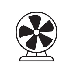 Minimalist Black and White Fan Icon