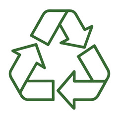 a recycle symbol line icon on a white solid illustrator vector art