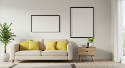 Fototapeta premium Cozy Living Room with Modern Minimalism