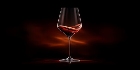 Elegant Wine Glass with Golden Bokeh Light Background

