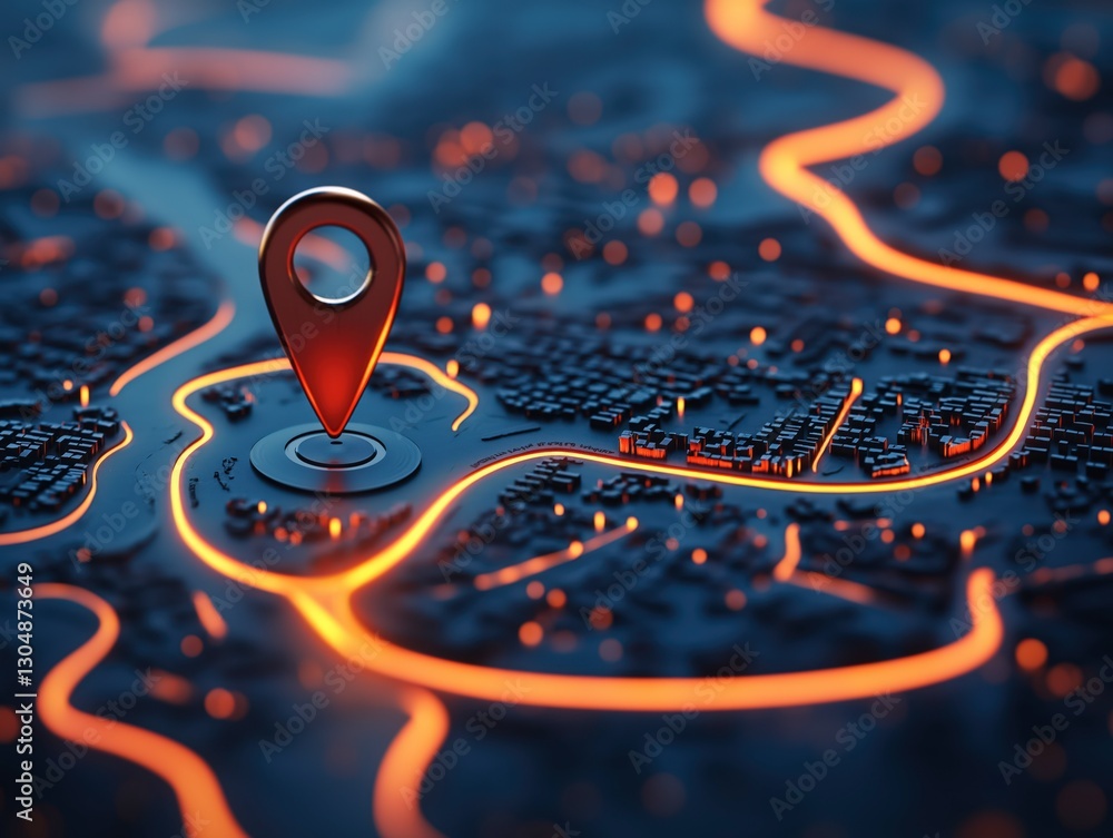 Poster paper map with red pin 3d red locator mark on folded city map and travel location concept vector des