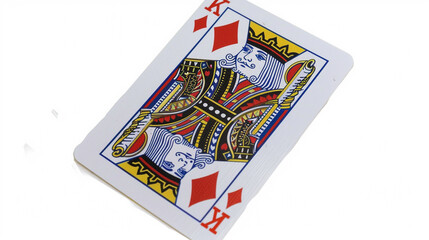 Fototapeta premium King of diamond card on an isolated white background, object focused, png, stock image, hd quality