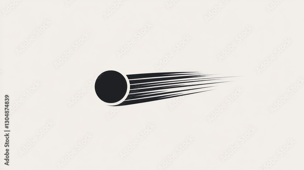 Poster abstract design black sphere with speed lines. use graphic design elements