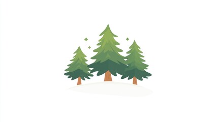 Obraz premium Simple winter forest illustration for a presentation or poster design