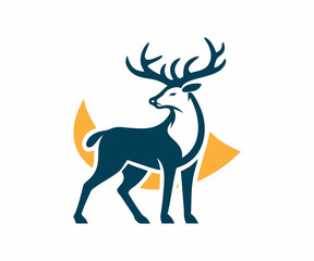 Majestic Deer Silhouette Against a Crescent Moon