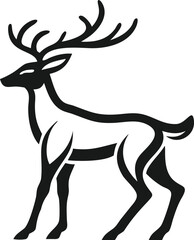 Elegant Black and White Deer Silhouette Logo