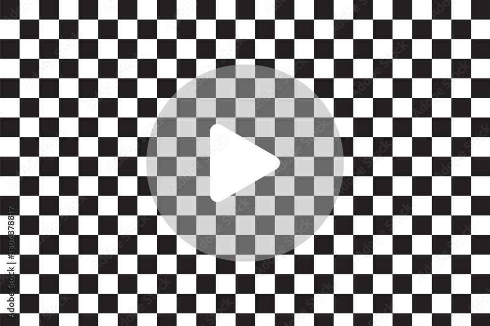 Poster play button flat icons on transparent backdrop. digital web vector illustration design. play button 