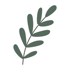 Obraz premium Leaves on a branch, colored. Cute illustration, vector, color, simple