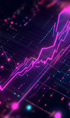 Fototapeta premium Futuristic stock market chart illustration, symbolizing growth and digital network data visualization
