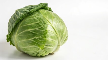 Fototapeta premium Green Cabbage on White Background