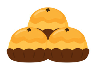 Nastar Indonesian Kue Kering for Lebaran Idul Fitri  Cookies with Pineapple Jam Filling Vector Illustration