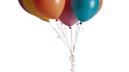 colorful balloons isolated on white. multicolored balloons on a transparent background