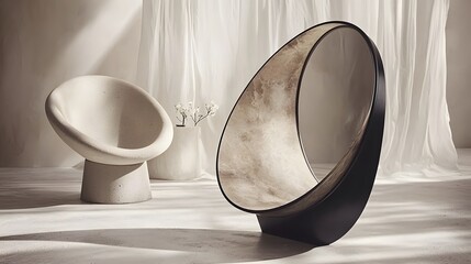 Contemporary Minimalist Furniture in a Light-Filled Space with Chic Design Elements