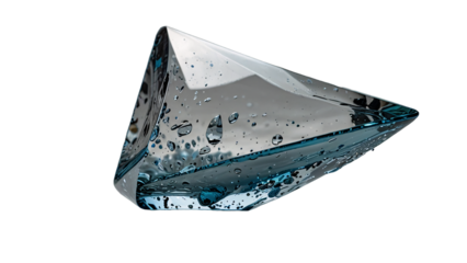 a shard of broken glass on a transparent background