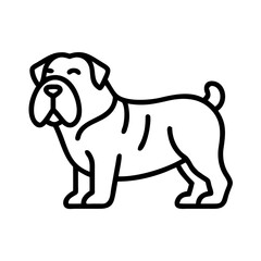 Fototapeta premium Shar Pei dog icon on a transparent background