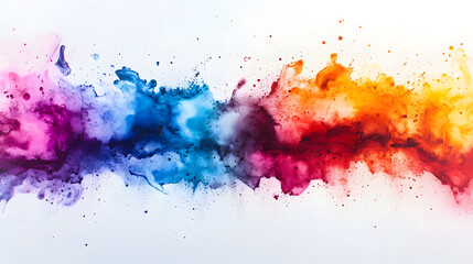 Fototapeta premium Vibrant Rainbow Ink Splashes Abstract Art Background