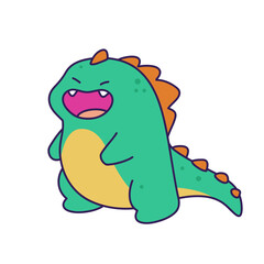 Cute Adorable Dino Character Cartoon