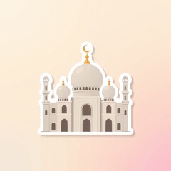 Majestic Monument: A beautifully illustrated, sticker-like depiction of a grand architectural marvel, radiating an aura of historical significance and cultural richness. 