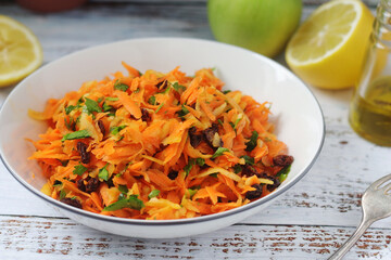 A bowl with traditional Polish carrot salad © nastyakamysheva