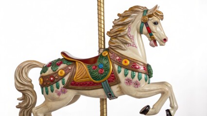 Carousel Horse, White Background
