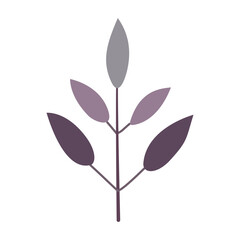 Leaves on a branch, colored. Cute illustration, vector, color, simple