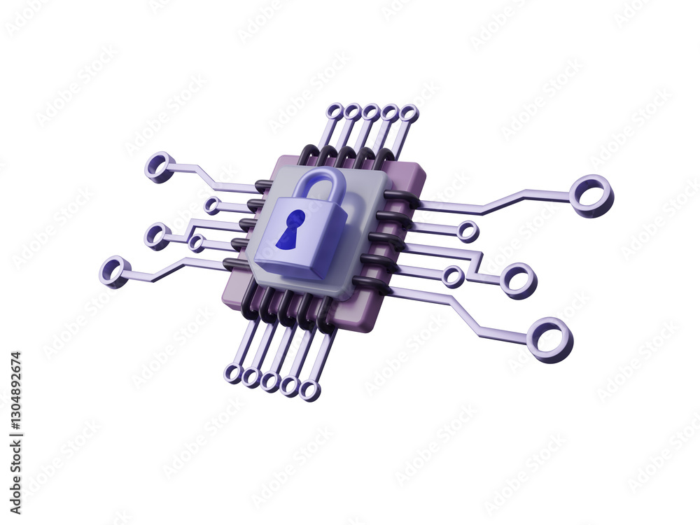 Poster cyber security icon isolated on transparent background, internet security and data protection concep