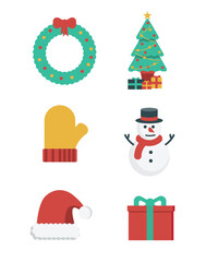 christmas element collection on white background stock illustration