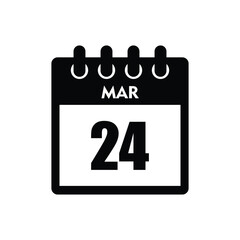 calender icon, 24 march icon with white background