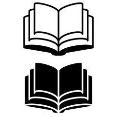 book icon, simple flat style, illustration, logo sign symbol pictogram template, for ui or ux isolated on white for mobile app, editable