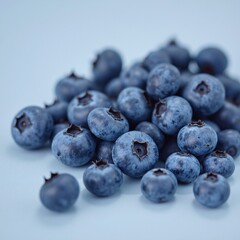 blueberries, studio macro, clean background, pastel colors