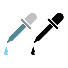 dropper pipette icon, simple flat style, illustration, logo sign symbol pictogram template, for ui or ux isolated on white for mobile app, editable