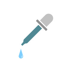 dropper pipette icon, simple flat style, illustration, logo sign symbol pictogram template, for ui or ux isolated on white for mobile app, editable