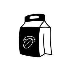 coffee packaging icon, simple flat style, illustration, logo sign symbol pictogram template, for ui or ux isolated on white for mobile app, editable