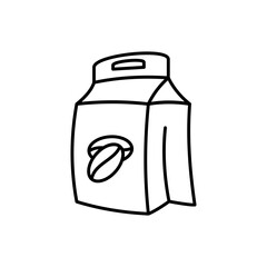 coffee packaging icon, simple flat style, illustration, logo sign symbol pictogram template, for ui or ux isolated on white for mobile app, editable