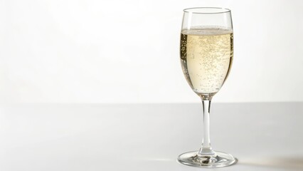 Champagne Flute on White Background