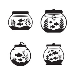 Fish Tank Icons set. Editable vector icon. Perfect for web and app interfaces, presentations, info graphics, etc.
